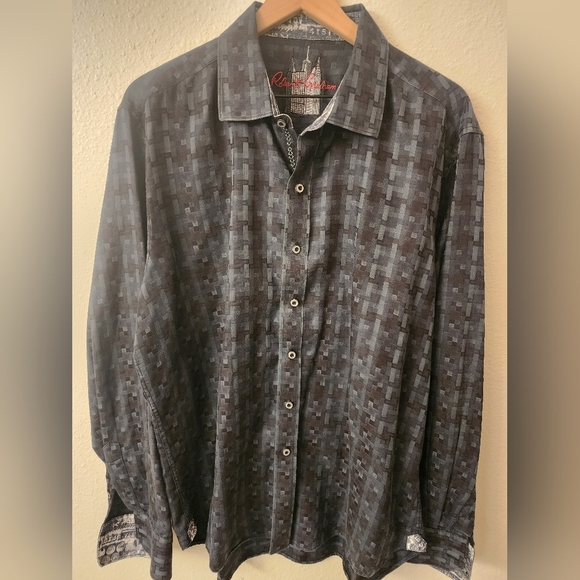 Robert Graham Flip Cuff Dress Shirt Mens sz XL - Picture 9 of 12